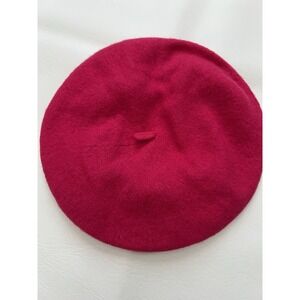 Epoch Hats 100% Wool Beret Hat Raspberry Pink French Parisian Boho Chic Flaw